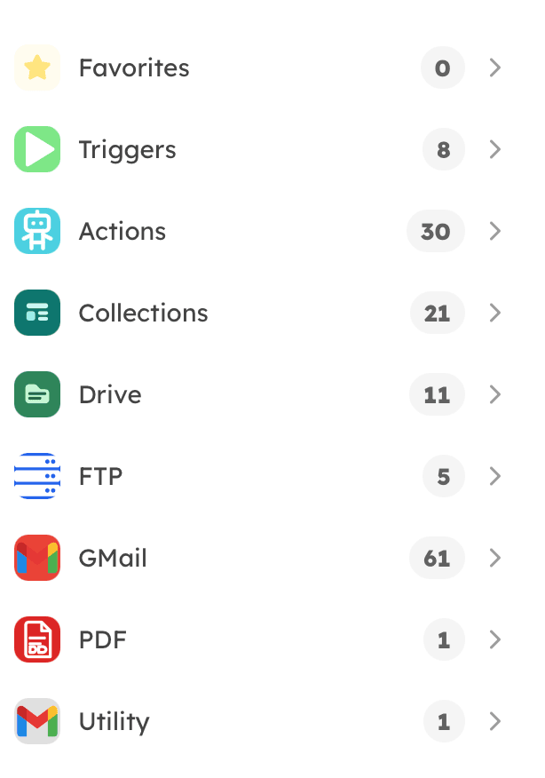 Triggers & Actions kütüphanesi